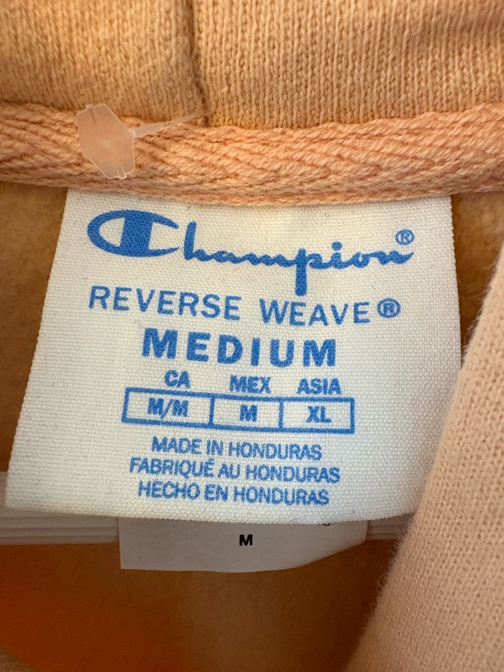 Champion Peach Cropped Pullover Hoodie Size Medium Cotton - Picture 10 of 12